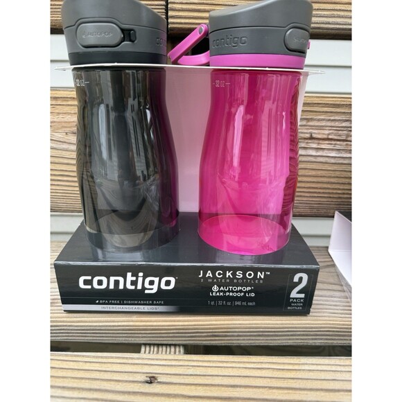 NEW Contigo Jackson Leakproof Water Bottles with AUTOPOP Lid, 32Oz 2pk See Pics - Picture 1 of 2
